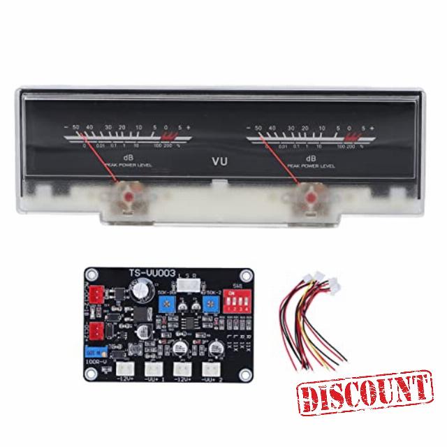 Haofy VU Meter Complete Kit with Driver Board High Accuracy for Professional Audio - White Backlit Responsive Display for Dark Environment