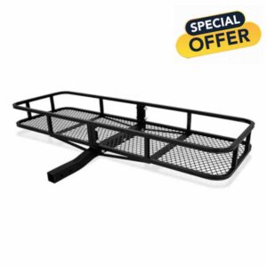 Railing Roof Bars 500LBS Universal Steel Basket Trailer Hitch Cargo Carrier Car Rear Luggage Rack Roof Racks