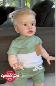 RXDOLL Big Size Realistic Reborn Toddler Boy Dolls 26 inch Lifelike Reborn Baby Dolls Pippa Cloth Body and Silicone Soft Vinyl Limbs Real Life Toddler Baby Doll for Kids Toys