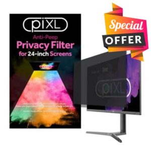 Pixl 24-" Monitor Anti-Peep Privacy Screen Filter Anti-Glare Anti-Static Blackou