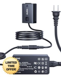 llano NP-FW50 Dummy Battery AC Power Adapter Kit for A6000 A6400 ZV-E10 A7II A6100 A6500 A6300 A7 A7R A7RII A7S A5000 A5100 Continuous Power Supply for Studio Shoots