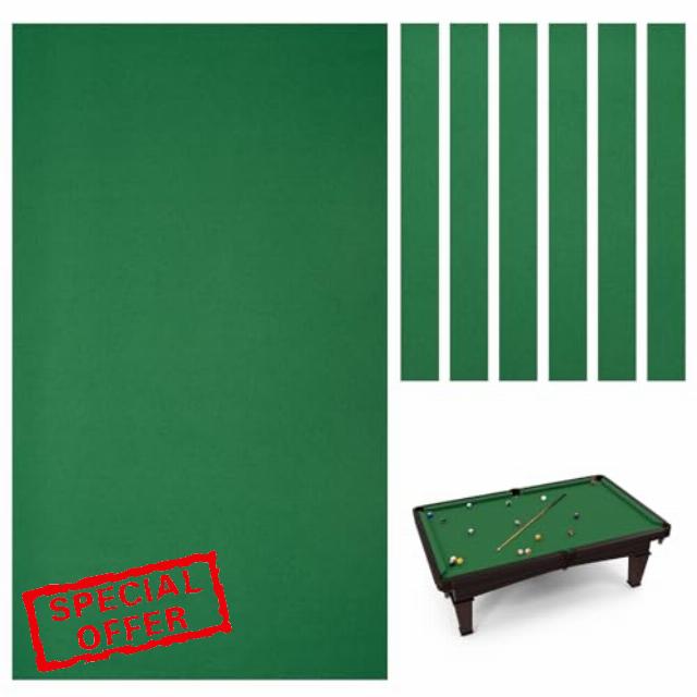 Billiard Cloth Pool Table Felt with Pre-Cut Rail Strips Green Tablecloth for Home Clubs Bars Indoor Sports Game