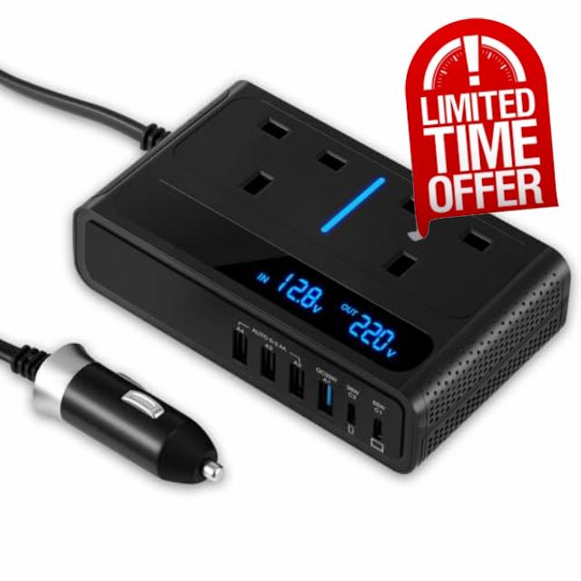 200W Car Power Inverter DC 12V to AC 240V