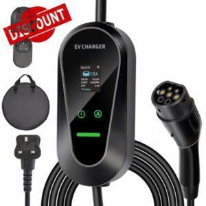 GROWNEER EV Charger 3 Pin Plug 20Ft/6.1M Type 2 Charging Cable 3kW