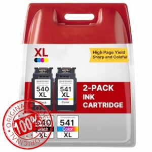 540XL Black 541XL Colour Replacement for Canon 540 and 541 Ink Cartridges PG540XL CL541XL Ink Cartridges for Canon Pixma TS5150 MG3600 TS5151 MG3650S TS5100 MG4250 MG3650 MX475 MG3250（2-Pack）