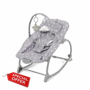 Puggle 3-in-1 Infant Toddler Musical & Vibration Rocker - Scattered Stars Grey