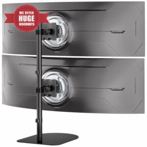 Dual Stacked Monitor Stand - 17-49 inch Freestanding Vertical Dual Ultrawide Monitor Mount