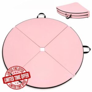PU Material Pole Dance Gymnastics Mat Is Suitable for Sports Family Use 4 Folding Round Dance Protection Mat Household Dance Pole Dance Protection Mat Beginner Dance Practice Protectio