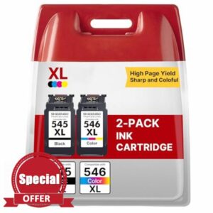 PG-545 CL-546 Ink Cartridge Replacement for Canon 545 546 XL Ink Cartridges PG-545 XL CL-546 XL for Pixma TS3150 TS3350 TS3355 TS3100 TR4550 TR4551 iP2850 MX495 MG2950 MG3050(1 Black