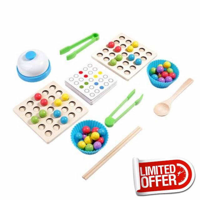 Montessori Wooden Clip Beads Battle Game