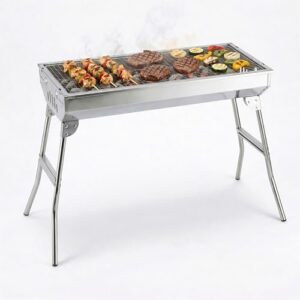 Large Folding Stainless Steel Smoky Barbecue Grill For Skewers