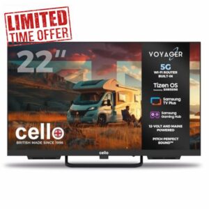 Cello Voyager C22TZR-VOY 22" Smart 12V Traveller TV with Built-in 5G Wi-Fi Router and Hotspot for Phones & Devices