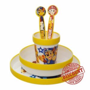 Thermobaby Paw Patrol Complete Meal Set - Non-Slip Crockery Microwave Safe - Includes Bowl