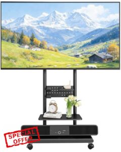 Mobile TV Stand on Wheels for 37-75 inch TVs up to 70kg
