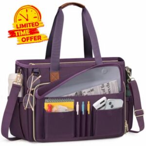 RAINSMORE Laptop Tote Bags for Women 15.6 inch Ladies Teacher Work Bags with Compartments