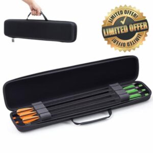 Hollowfly 23 Inch Arrow Storage Case 6 Crossbow Bolt Case Semi-rigid Construction with Notched Foam Holders Bow Carry Bag with Heavy Duty Zippe