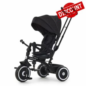 Puggle Easy Twist 6-in-1 Folding Trike with Parent Handle - Midnight Black (9 Months - 5 Years)
