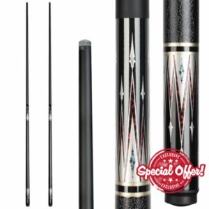 Aklot Fiberglass Graphite Composite 4/2 Billiard Pool Cue Sticks 19oz 58inch 9.5MM Cue Tip One-Piece Pool Cue Low-Deflection Billiard Cue for Home & Bar Play