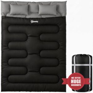 Outsunny Double Sleeping Bag with 2 Pillows