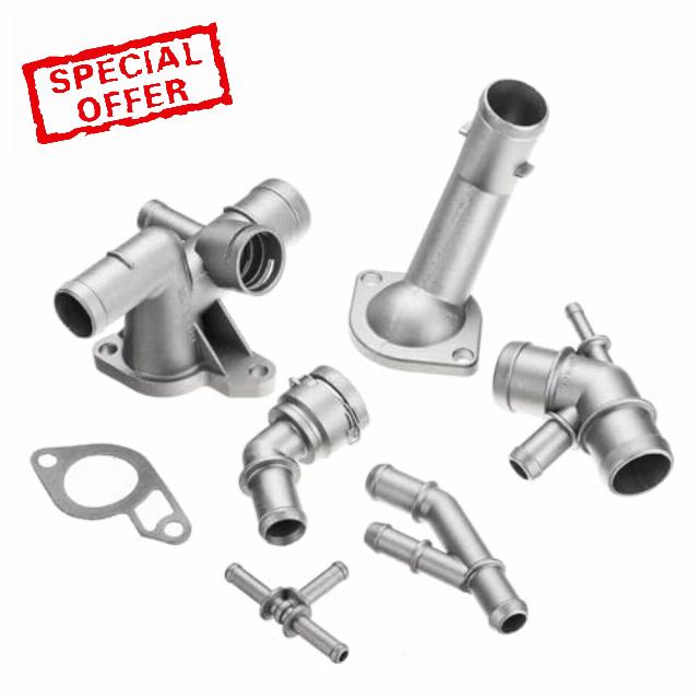 6PCS Car Aluminum Coolant Flange Upgrade Kit For VW Golf MK4 For Jetta GTI 1.8T 2000-2005 For Audi TT 2000-2002 06A121133J