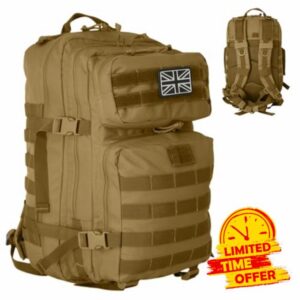 Military Tactical Backpack 21L – Heavy Duty Multi-Pocket MOLLE Rucksack with 180° Opening