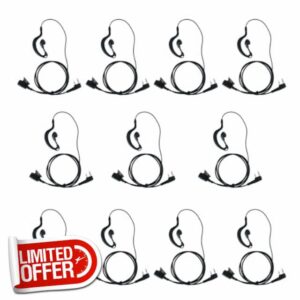 G Shape Earpiece Headset Compatible with BaoFeng Kenwood eSnic Retevis Two Way Radio Walkie Talkie UV-5R BF-888s uv-82hp tk 3230 (10 Packs)