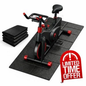 Waterproof Treadmill Mat Noise Reduction: Lifegogo 173x75cm Foldable Exercise Bike Mat Floor Protector 6mm Thick Non-Slip High-Density PVC Gym Mats for Treadmills Bikes Rowing Machines