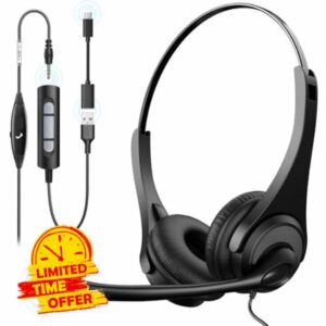 Voistek USB Headset with Microphone for Laptop PC