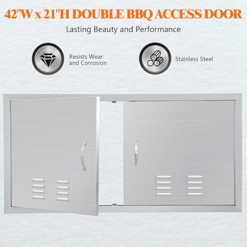 Double Door Stainless Steel Access Hatch with Magnetic Closure
