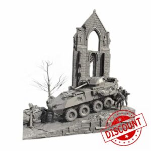 1/72 Scale Model of A Ruined House As Decoration fo