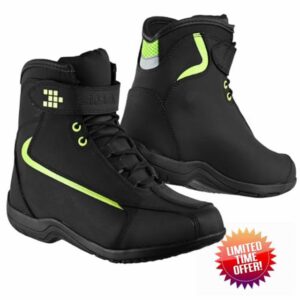 Men Motorbike Boots Motorcyle Shoes CE-Approved Waterproof Armoured Leather Short Touring Protective & Anti-Slip