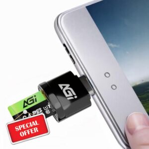 AGI TF138 3-in-1 MicroSD Memory Card 64GB with USB-C Reader & SD Adapter