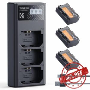 K&F CONCEPT 3-Pack NP-FZ100 Battery and Charger