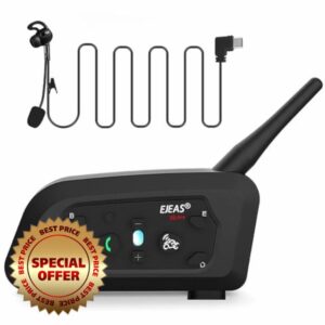 EJEAS V6C Football Referee Bluetooth Intercom Headset with CVC Noise Reduction and Armbag for 2 Referees Intercom (1 Pack)