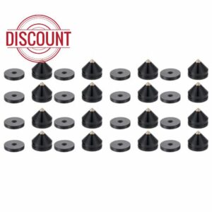 16 Set Speaker Stand Feet Foot Pad Aluminium Alloy Metal Spikes Cone Floor Foot Nail Black