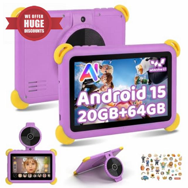Kids Tablet 7 inch Android 15 Tablet for Kids