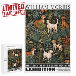 Teenagerss Puzzles 1000 PCS Jigsaws William Morris Dogs Botanical Exhibition Jigsaw Puzzle Hands-on Game Wall Art Deal As Gifts for The Whole Family 1000 PCS