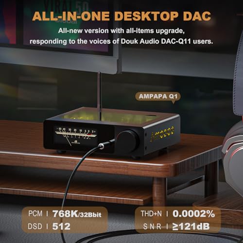 APTX-HD Bluetooth 5.2 Headphone Amp with ESS9039+AK4493 for Home Stereo Amplifiers & Desktop Listening
