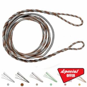 Deerseeker Flemish D97 Bow String Handmade Twist Bowstring 16 Strands 54-70in Fast Flight for Traditional Longbow Recurve Bow Replacement Archery Accessories