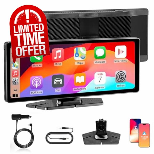 Discoball 9" HD Car Stereo with Wireless Apple CarPlay & Android Auto