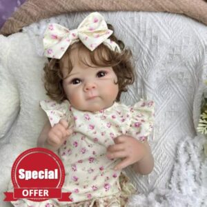 RXDOLL Full Silicone Reborn Baby Dolls Girl Bettie 18 inch Realistic Newborn Baby Dolls Silicone Full Body Anatomically Correct Baby Girls Doll for Kids 3+ or Collectors