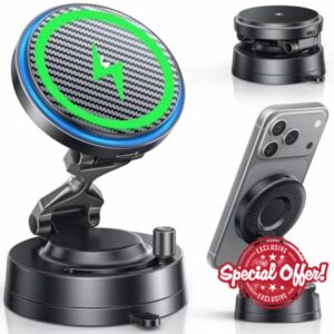 OANDYS for Mag Car Mount Charger 15W Fast Wireless Charging Magnetic Car Phone Holder