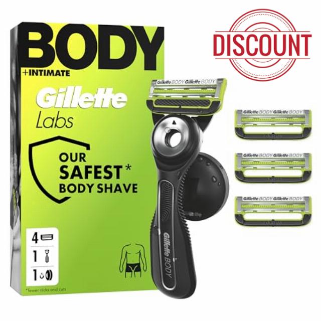 GilletteLabs Body + Intimate Razor with Magnetic Shower Hanger