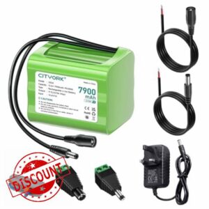 CITYORK 7900mAh 12.6V Rechargeable Lithium Battery Pack for solar charging panel