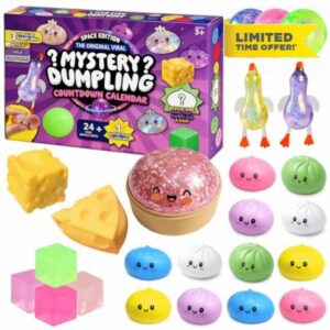 2026 Dumpling Squishies Mystery 24 PCS Advent Countdown Calendar Bao Bun Mystery Advent Countdown Calendar With Random Surprise Stress Relief Squishy Dumplings Toy Gift (1PCS)