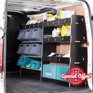 Van Racking & Shelving for Ford Transit Custom LWB (L2) 2024+ Heavy Duty HEXABOARD Van Storage System - Tool Storage Shelves & Work Van Organisation - Driver Side