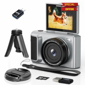 ARNNSSIEN 4K Digital Camera with 180° Flip Screen