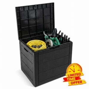 Crystals 110L Outdoor Storage Box with Lid & Padlock – Large Garden Storage Chest