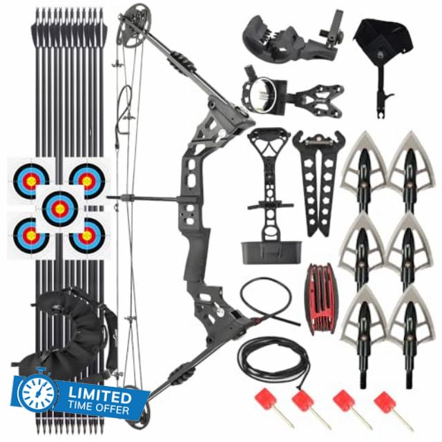 20-70 LBS RTH Compound Bow Set - 24-30" Adjustable Draw Length