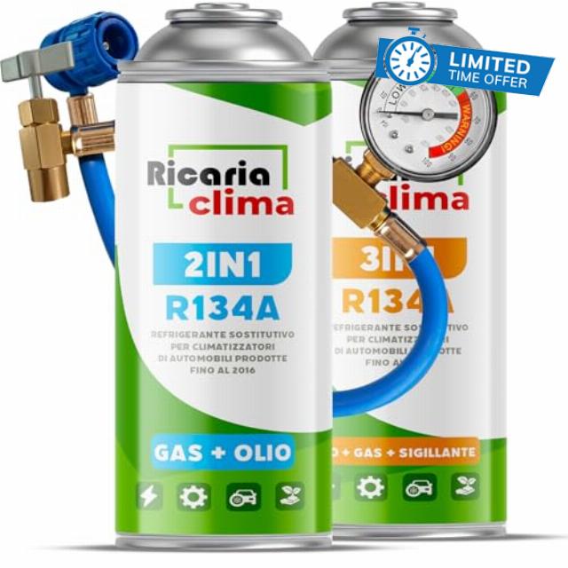 3in1 R134a + Air Con Recharge Gas R134a For Air Conditioning with a Hose – 235g per ca